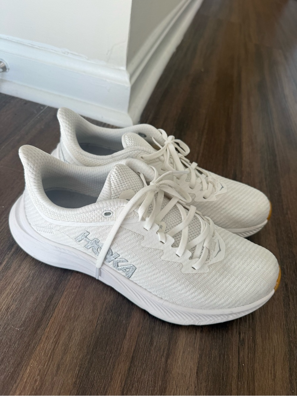 Hoka Women's All-White Athletic Running Shoes